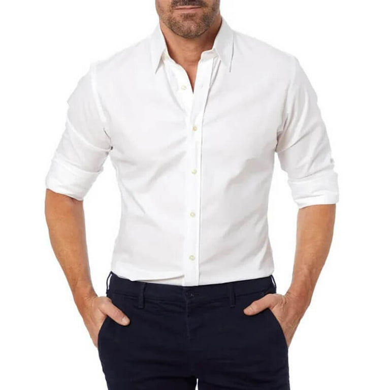 mens zip up dress shirt Weinexra Mens Dress Shirt Long Sleeve Hidden Zip T-Shirts Business Solid Color Classic Tees Casual Basic Tops with Pockets Black at Amazon Men's Clothing store