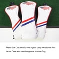 thumbnail image 2 of maskred 3 Pieces Golf Club Head Cover Leather Waterproof Practice Protector Replacement Removable Reusable Headcover Case Sleeve White, 2 of 2
