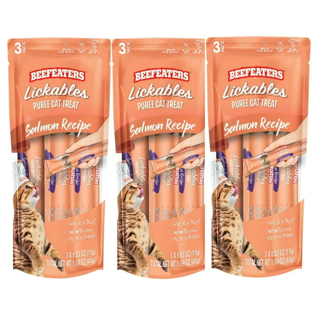 Beefeaters Lickables Salmon Puree Recipe Cat Treat, Lickable Squeezable