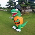 thumbnail image 3 of 6ft Halloween Inflatable Green Dinosaur Pumpkin Body, Inflatable Halloween Dinosaur Balloon, Yard Decoration(EU Plug), 3 of 4