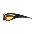 thumbnail image 3 of High Fashion Trendy Wrap Around 90s Sport Plastic Sunglasses Matte Black Orange, 3 of 4