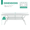 thumbnail image 4 of VIVIJASON Large Patio Dining Table, Outdoor Oval Dining Table Fits for 6-8 Person, White Cast Aluminum Rustic Patio Table with Umbrella Hole for Balcony, Porch and Deck, 4 of 7