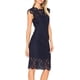 thumbnail image 3 of Vestido de cóctel elegante floral de encaje sin mangas para mujer, cuello redondo, hasta la rodilla, para fiestaXL brillar Electrónica, 3 of 5