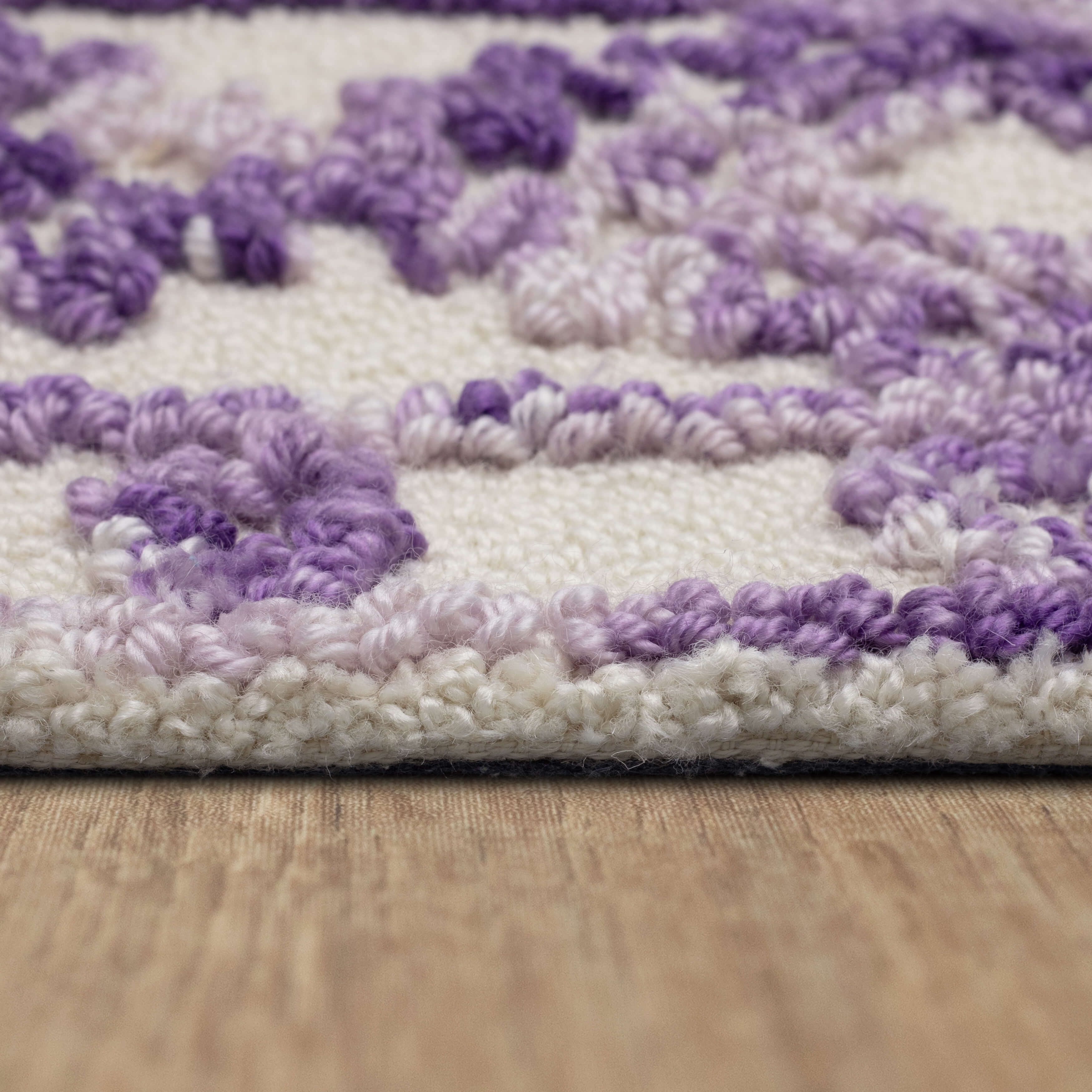 Mohawk Home Kids Collection Geometric Nomad Low Pile Stain/Fade Resistant Non-Skid Area Rug, Purple, 4' x 6'
