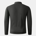 thumbnail image 5 of BiZtdJrK Mens Long Sleeve Polos Shirts with Collar 2 in 1 Tops Solid Color Business Casual Tops, Gray, M, 5 of 7