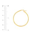 thumbnail image 4 of 14kt Yellow Gold 2x35mm Round Tube Polished Women's Hoop Earrings With Snap Bar Closure, 4 of 4