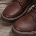 thumbnail image 5 of B91xZ Bottes d'Automne pour Femmes Bout Rond Bottes de Combat Lacets Compensés Moto, Marron 6.5, 5 of 5
