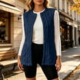 thumbnail image 4 of IROINNID Women's Fleece Vest Open Front Cable Knit Sleeveless Cardigan Coat with Pockets for Cozy Fall Winter Layering and Everyday Wear, 4 of 8
