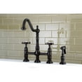 thumbnail image 3 of Kingston Brass KS1275BEXBS Essex Bridge Kitchen Faucet with Brass Sprayer, Oil Rubbed Bronze, 3 of 5