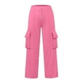 thumbnail image 6 of JWSVBF Scrub Pants for Women Pajamas with Pocket Business Casual Lossen Comfy Solid Fashion Exercise Winter Clothing Pajama Bottoms Pink, 6 of 7