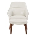 thumbnail image 5 of Waneta Chair and Ottoman in Cream Faux Leather with Medium Espresso Legs, 5 of 8