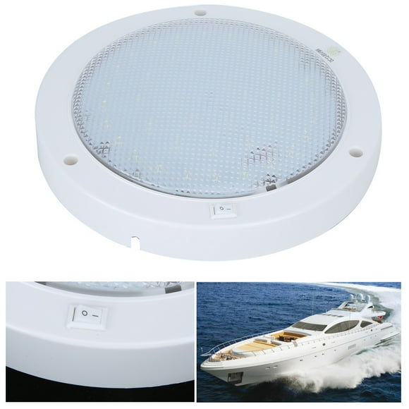 Lumière de Plafond Ronde 42LEDs 12V 9W 840LM Haute Luminosité pour Voiture Bateau Maison Lumière Blanche