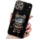 thumbnail image 1 of Compatible con funda de iPhone, diseño de astronautas, purpurina brillante, líquido, arena movediza, galvanizada, soporte, soporte, funda a prueba de golpes (negro, iPhone Xr), 1 of 8
