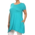 thumbnail image 4 of MOA COLLECTION Women's Plus Size Casual Short Sleeve Loose Solid Tunic Top, 4 of 6