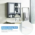 thumbnail image 4 of Pemberly Row Armoire de Rangement pour Salle de Bain à Double Porte Miroir Gris, 4 of 8