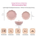 thumbnail image 2 of Sango Bethany 12-Piece Pink Stoneware Dinnerware Set with Scallop Design, 2 of 10
