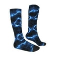 thumbnail image 3 of Haiem Blue Lightning Socks, Funny Novelty Crazy Design Cotton Socks Sports Socks Knee High Socks For Men, Women,1Pairs - Gift For Working Friends, 3 of 9