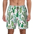 thumbnail image 2 of Picia Cactus Plants1 pattern Mens Swim Trunks with Compression Liner Stretch Beach Shorts Quick Dry with Zipper Pockets No-Chafing Board Shorts-X-Large, 2 of 9