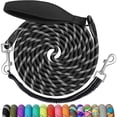thumbnail image 1 of Chenchen Heavy Duty Dog Leash, 3/4/5/6/8/10/15/20/26/30/36/50/100FT Pet Lead with Swivel Hooks & Ergonomic Padded Handle, Reflective Detachable Bungee Black Training Leashs for Small Medium Large Dog, 1 of 1