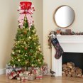 thumbnail image 4 of SIfdSeng Get it Fast Candy Christmas Tree Topper Hat Red Tree Topper Hat with Candy Peppermint Bows Ribbon Ornament Top Hat Christmas Tree Topper for Home Holiday Xmas Tree Decoration, 4 of 5