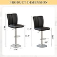 thumbnail image 2 of StnTalk 4-Piece Swivel Adjustable Bar Stools Set, PU Leather Counter Height Bar Chairs with 360° Rotation, Height Adjustable 24.8''–33.4'', Metal Base for Kitchen Island & Home Bar, 2 of 7