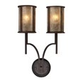 thumbnail image 1 of Barringer 2-Light Sconce In Aged Bronze And Tan Mica Shades, 1 of 2