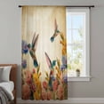 thumbnail image 4 of Vintage Hummingbirds Sheer Curtains 54" Long for Bedroom, Spring Farmhouse Country Flowers Light Filtering Privacy Drapes, Breathable Semi Sheer Window Treatment for Bathroom Dining Room Kitchen, 4 of 9