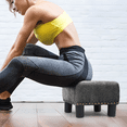 thumbnail image 4 of Magshion Foot Stool Ottoman with Padded Seat, Modern Cotton-linen Footrest, Rectangular Seat Stool, Dark Gray, 4 of 9