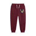 thumbnail image 4 of Boys And Girls Joger Elastic Waist Special Print Drawstring Sports Pants Wine 130, 4 of 5