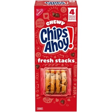 CHIPS AHOY! Fresh Stacks Chewy Chocolate Chip Cookies, Travel Snacks, 8.66 oz (4 Multi Snack Packs)