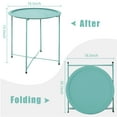 thumbnail image 3 of Tray Metal End Table, Sofa Table Small Round Side Tables, Anti-Rust and Waterproof Outdoor & Indoor Snack Table (Green), 3 of 6