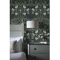 thumbnail image 5 of NextWall Stenciled Floral Peel and Stick Wallpaper (Navy & Sage), 5 of 9