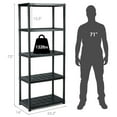 thumbnail image 2 of Gymax Étagère de Rangement à 5 Niveaux Autoportante Robuste 33,5"L X 16"L X 73"H Noir, 2 of 10