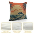 thumbnail image 4 of GOSMITH  Seascape Pillowcase Dolphins Surf Ocean Fish Nature Sea Wave Sun Curve Jump Vintage Tree Throw Pillow Cover Cushion Decorative for Living Room Outdoor, 4 of 5
