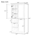 thumbnail image 2 of ROOMARK Tall and Wide Storage Cabinet with Doors for Bathroom/Office, Three Drawers, 2 of 8