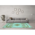 thumbnail image 3 of Ahgly Company Indoor Round Abstract Light Blue Modern Area Rugs, 8' Round, 3 of 4
