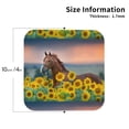 thumbnail image 3 of Disketp Horse Sunflowers Funny Coasters,4 Pcs Leather Coasters With Holder, Perfect Housewarming Hostess Gifts,Protect Furniture From Water Marks Scratch And Damage, 3 of 9