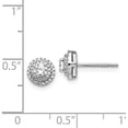 thumbnail image 3 of 14k White Gold Diamond Cluster Post Earrings - 7mm Natural Diamonds - 1.4gm, 3 of 5