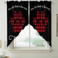 thumbnail image 2 of Buffalo Plaid Paw Swag Curtains for Kitchen/Bedroom/Living Room, Cute Cats Pets Pawprints Black Scalloped Curtains 63 Inch Long, Rod Pocket Window Swag Topper Curtains Valances 2 Panels Set 36"x63", 2 of 8