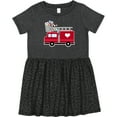 thumbnail image 3 of Inktastic Easter Red Firetruck with Pink Hearts Girls Toddler Dress, 3 of 5
