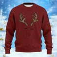 thumbnail image 2 of Telankuip Ribbing Christmas Sweatshirts for Men Funny Antler Print Hoodless Sweatshirt 2025 Vinatge Graphic Xmas Holiday Long Sleeve Crewneck Pullover Top XL, 2 of 3