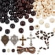 thumbnail image 1 of Kit de 744 piezas para hacer rosarios, collares de primera comunión, cuentas de madera natural, centro de mesa, candelabro de aleación y alambres para abalorios., 1 of 6