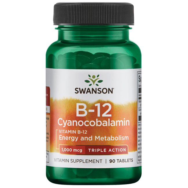 Swanson Vitamin B12 Cyanocobalamin Triple Action 1,000 Mcg 90