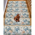 thumbnail image 2 of Stair Treads for Wooden Steps, Coastal Crab Peel and Stick Stair Treads with Reusable Adhesive, Vintage Summer Beach Coral Ocean Non Slip Indoor Stairs Runner Rugs Mats for Elders Dogs 8"x30" 4PCS, 2 of 7