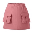 thumbnail image 4 of Tdoqot Girls Cargo Skirts with Pockets- Summer Elastic Waist Fashion Casual Kids Hiking Mini Skirt Pink Size 14, 4 of 9