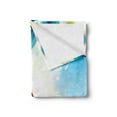 thumbnail image 2 of Youth Soft Flannel Fleece Throw Blanket, Abstract Composition with Happy Woman Silhouette Flying Birds Circles, Cozy Plush for Indoor and Outdoor Use, 60" x 80", Multicolor, by Ambesonne, 2 of 5