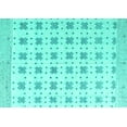 thumbnail image 1 of Ahgly Company Machine Washable Indoor Rectangle Abstract Turquoise Blue Modern Area Rugs, 4' x 6', 1 of 4
