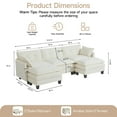 thumbnail image 5 of 111.5" Modular Sectional Sofa with 2 Movable Ottomans, U-Shaped Chenille Cloud Couch for Living Room, 3-Seat, Beige, 5 of 10