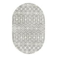 thumbnail image 3 of Unique Loom Moroccan Trellis Shag Collection Area Rug - Meknes (5' 3" x 8' Oval Gray/Ivory), 3 of 6