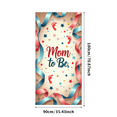 thumbnail image 1 of Baby Shower Backdrop Banner for Mom to Be with Colorful Ribbon Stars and Footprint Design Perfect for Party Celebrations Room Decorations Event Photography, 1 of 1